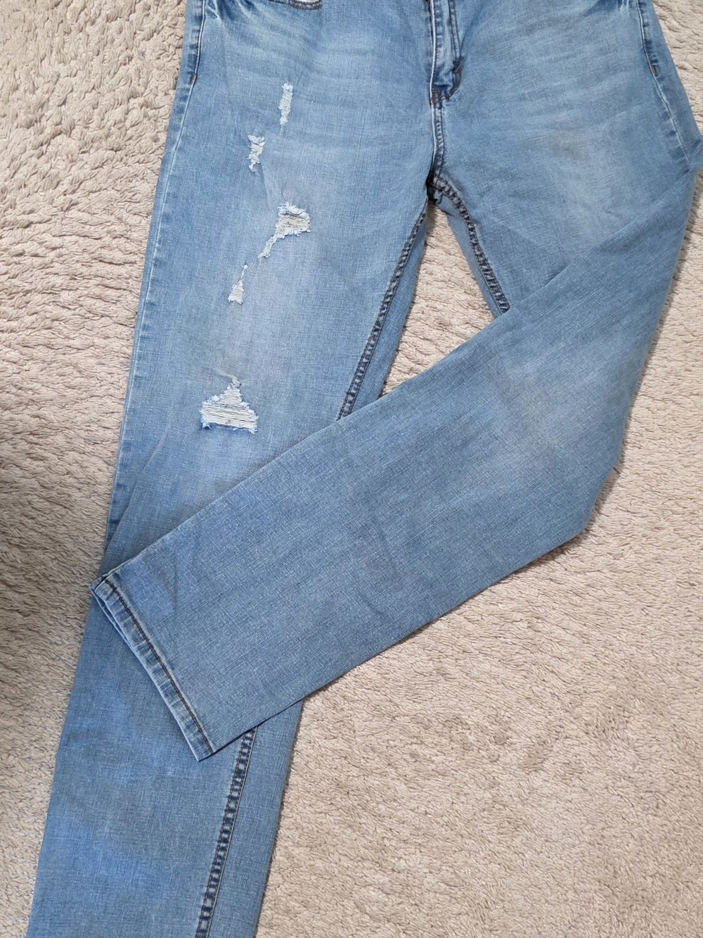 Ring of Fire Light Blue Distressed Skinny Jeans